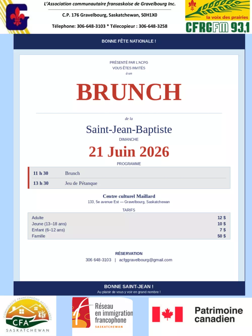 Saint-Jean-Baptiste Brunch